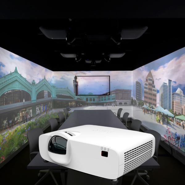 Projecteur de salle immersif 4800 lumens, résolution WUXGA, installation facile, faible bruit