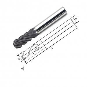 Solid Tungsten Carbide Ball Nose End Mills For Graphite
