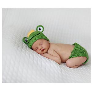 China newborn baby frog hat cap cotton handmade Photography Prop Animal Hat Cap Crochet Knitted supplier