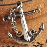 Sterling Silver Maritime Anchor Amulet Pendant with 925 Silver Wheat Chain