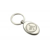 China 29g Ellipse Shopping Car Coin Metal Keychain Holder Zinc Alloy Keyring on sale