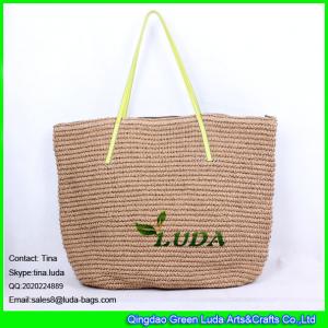 LUDA light brown straw handbag fashion paper straw crochet tote bag