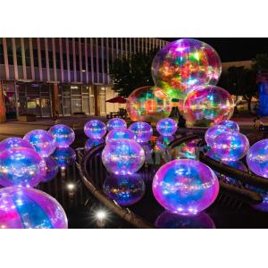 Giant PVC Silver Rainbow Hanging Reflective Decoration Mirror Sphere Ball Inflatable Mirror Balloon