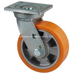 China Yellow 6" 480kg Plate Swivel TPU Caster for Customization and Customized Request wholesale