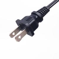 China HENG-WELL US 2 Pin NEMA 1-15P Plug to IEC 320 C7 Power Cord Set PVC 1.8M 1800mm Black UL Power Cord on sale