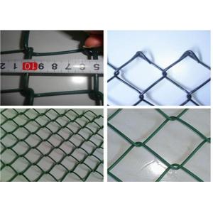 China Plain Woven Green Coated Chain Link Fence , Stadium Custom Colors Acid Resistant Fence supplier
