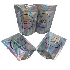 China Custom Printing  Zip Lock Flat Bag for Headwear Holographic Laminated Plastic Mylar Pouches supplier