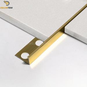 Bright Gold Ceramic Tile Edging Trim , 10mm L Shaped Edging Strips