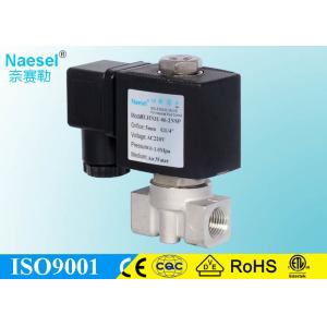 China Flow Control Stainless Steel Solenoid Valve 16 Bar 232 Psi Pressure 3 / 8 NPT Thread supplier