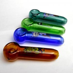 Durable Glass Hand Pipe Rick And Morty Pickle Tobacco Cucumber Label