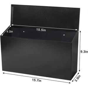 Outdoor Powder Coated Steel Metal Mailbox for Wall Mount Heavy Duty Garden Hardware