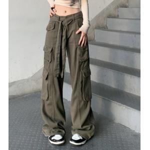 Small Quantity Clothing Factory Vintage Multi Pocket Cargo Pants Loose Straight Jeans Trousers