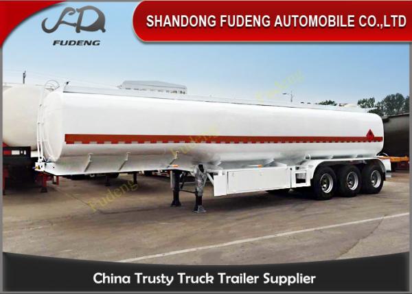 Steel Fuel Tanker Semi Trailer For Petrol / Diesel / Crude Oil Transportation