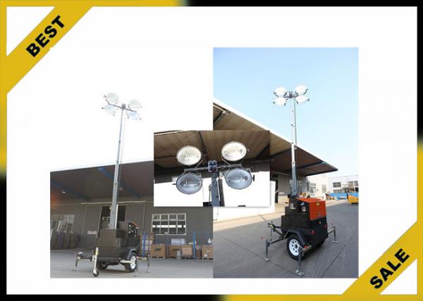 Regular Metal Halide Mobile Light Tower 330° Lockable Mast Rotation Manually