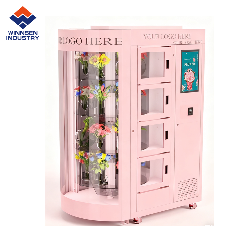 China Fresh Flower Vending Machine with Adjustable Temperature Thick Cold Rolled Steel and Power Saving LED Lighting wholesale