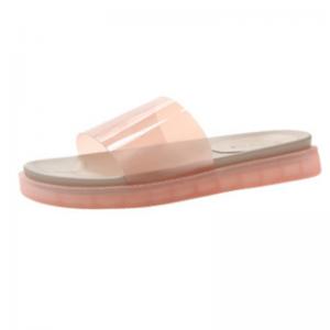 China Transparent Casual Open Toe Summer Slippers Flat Platform Candy Color supplier