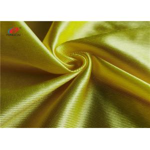 Breathable Yellow Polyester Warp Knit Fabric Shiny Dazzle Basketball Clothing Using