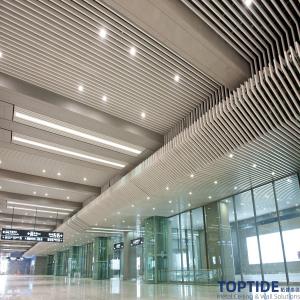 Indoor or outdoor Suspended False Curved 1mm Metal Baffle Ceiling design for railway station or porch