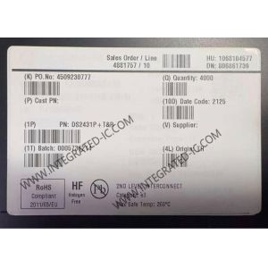 China DS2431P 1024ビット1ワイヤーEEPROMメモリICチップ TSOC-6パッケージと256×4組織 supplier