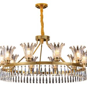 China E14*5 luz pendiente moderna Crystal Chandeliers Iron Plating nórdico supplier