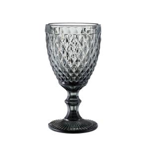 Embossed Red Wine Glass Goblets Glassware Grey ODM