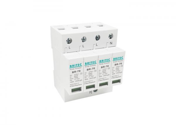 Imax 70kA Type 2 Surge Protection Device 4P Overvoltage Arrester 35mm Din Rail