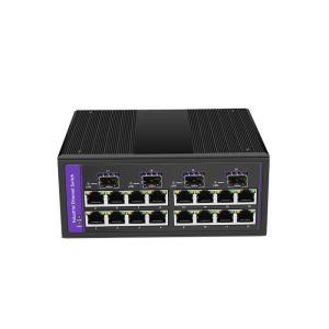 China Interruptor controlado industrial 24 de 10 ethernet do gigabit 10/100/1000 de base-TX + 4 microplaqueta de ASIC do preto de X10G-FX SFP+ L2 supplier