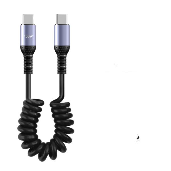 Câble de charge PD 20V 100W USB-C Tressé TPE 5A Portable pour Power Bank