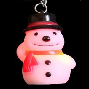 China PVC Color change LED Flashing Lights Snowman Keychain for promotional Christmas gifts supplier