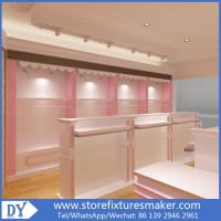 China Factory OEM Supplier mdf  wooden  in pink white lacquer Baby Girl Clothing Stores display furnitures on sale