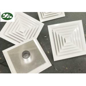 China Air Pipe Inlet Square White Aluminium Grille Directional Air Diffuser For Cleanroom supplier