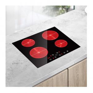 Cleaning 4 Zone  Built In Ceramic Hob 6000W Safe Stainless Steel Surface Material
