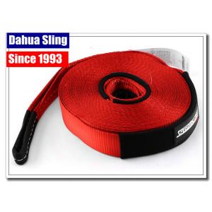 China 20000Lb Red Recovery Tow Strap With Hooks , Winch Extension 12 TON 4WD supplier