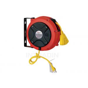 Wall Bracket Electric Cable Reel With Over Load Breaker / 26ft Electrical Cord Reels