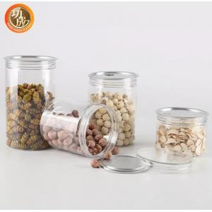 China Empty Pet Chocolate Candy Cookie Jar Plastic Chocolate Jar With Aluminum Lid supplier