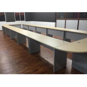 Melamine Laminated U Shaped Conference Table Durable With Plain PVC Edge