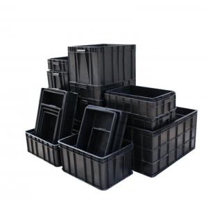 China Antistatic Electronics Tray Folding ESD Bin Box Plastic Black With Dividers supplier