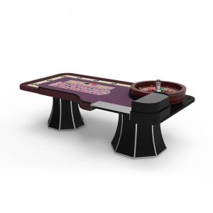 China High End Gambling Roulette Wheel Table With Two Octangle Legs supplier