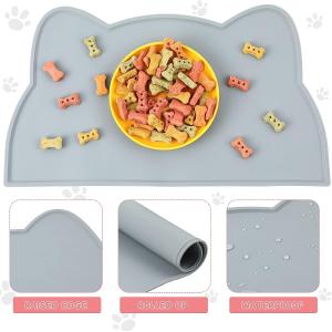 China Nonslip Odorless Silicone Pet Suppliers Food Mat Waterproof Gray Color supplier