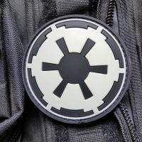 China Velcro Backing PVC Rubber Patches Custom Star Wars Galactic Empire Symbol on sale