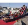 18m Inflatable Commercial Pirate Ship Slide / Blow Up Water Slide