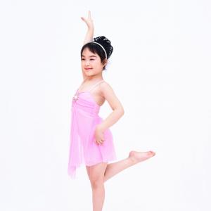 Lyrical Modern Dance Costumes Children’S Sparkle Polyester Mesh Fabric Dress