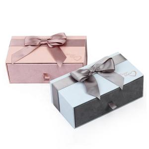 China Pink Blue Jewelry Packaging Box Bags Necklace And Earring Gift Box supplier