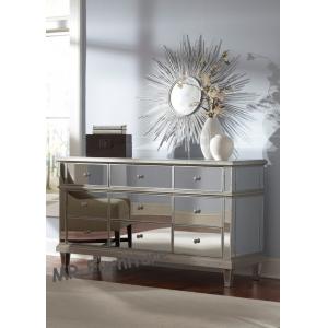 China 9 Drawers Mirrored Storage Chest , American Style Mirrored Drawer Chest Set wholesale