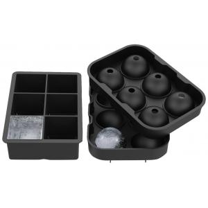 China Flexible Large Square Ice Cube Molds , BPA Free 2 Set Silicone Ice Ball Mold supplier