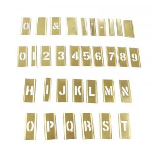 Factory Outdoor Yellow Brass Interlocking Stencils 1.5inch Character Height