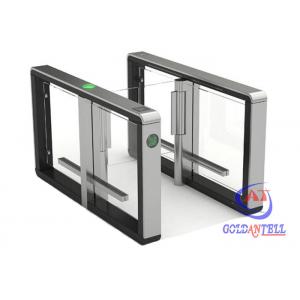 China Glass Door Fingerprint Swing Barrier Gate Full Height Flap Turnstile Wing Barrier supplier