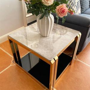 White Marble Top Sofa Table Modern End Tables For Living Room