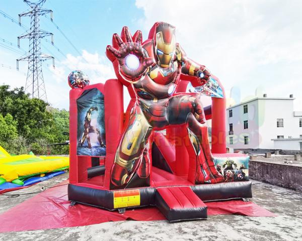 Inflatable Commercial Bouncy Castles Iron Man Jumping House