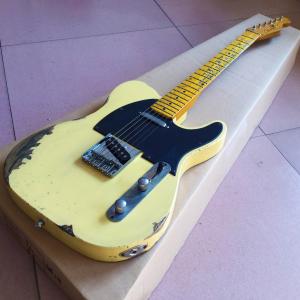 Custom Cream Color Handed Relic TELE Electric Guitar Customized Logo is Available